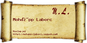 Mohápp Laborc névjegykártya